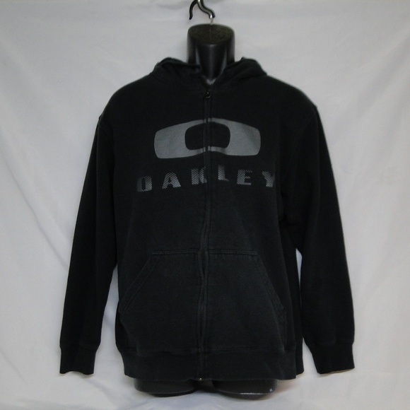 Vintage Oakley Black Hoodie Sweater Sz 